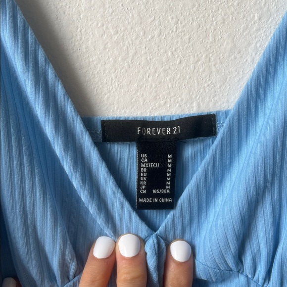 Forever 21 Sky Blue V-Neck Dress - Picture 2 of 4